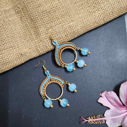 long dangler earrings party wear turquoise bead earrings daily wear earrings