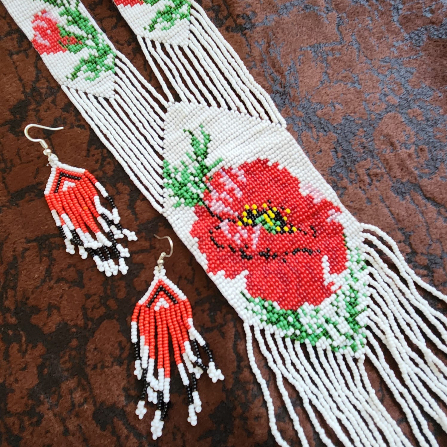 floral design bead necklace white red layered necklace dangler party wear occasion wedding mehndi sangeet haldi jewellery