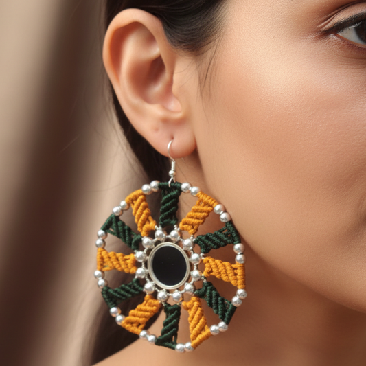 Sarva macrame mirror earrings