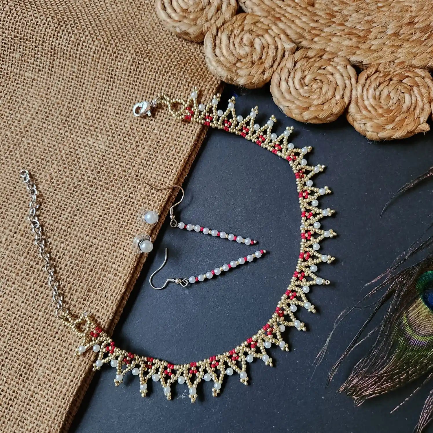 pearl rani pink necklace party office formal wear jewellery colourful floral flower casual daily wear for suits kurtis sarees