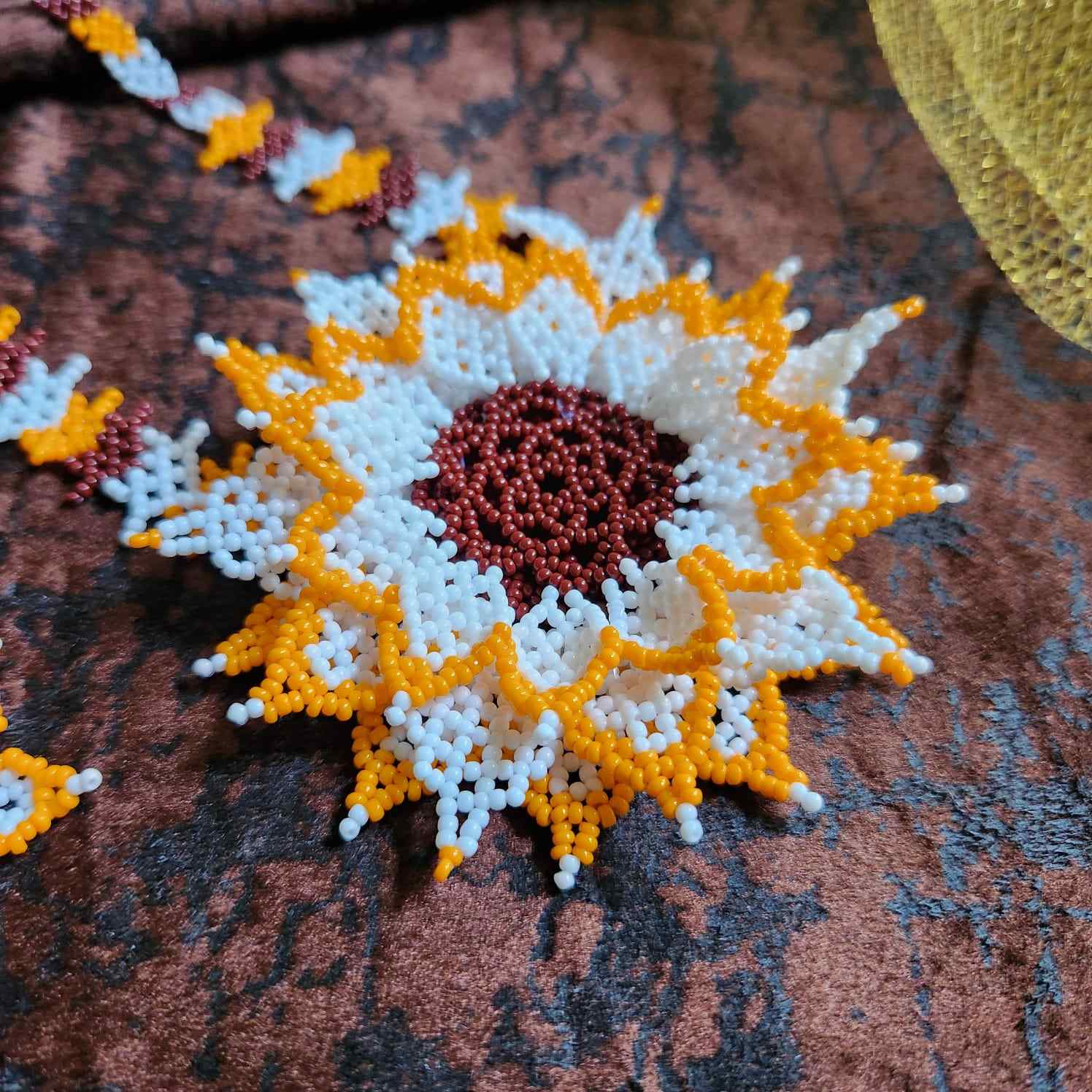 bead necklace flower necklace 3D necklace layer haldi necklace set flower earrings yellow necklace