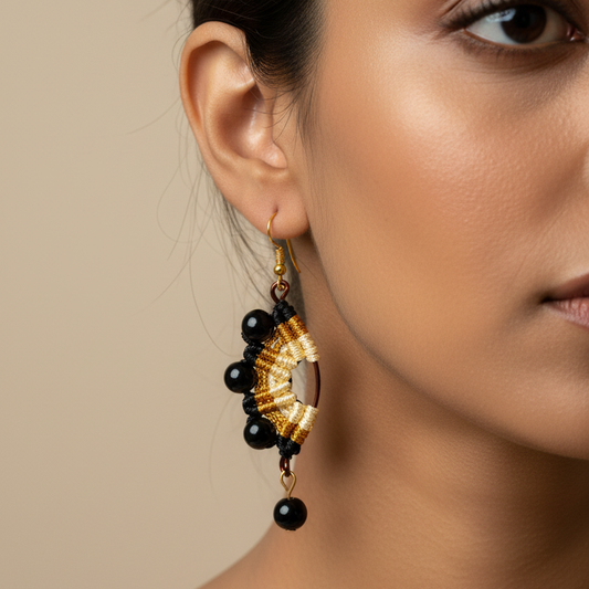 Ardhachandra macrame earrings