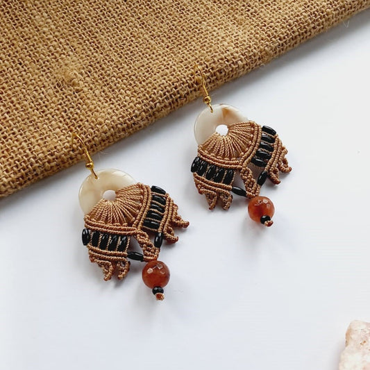 Shringara micromacrame dangler earrings