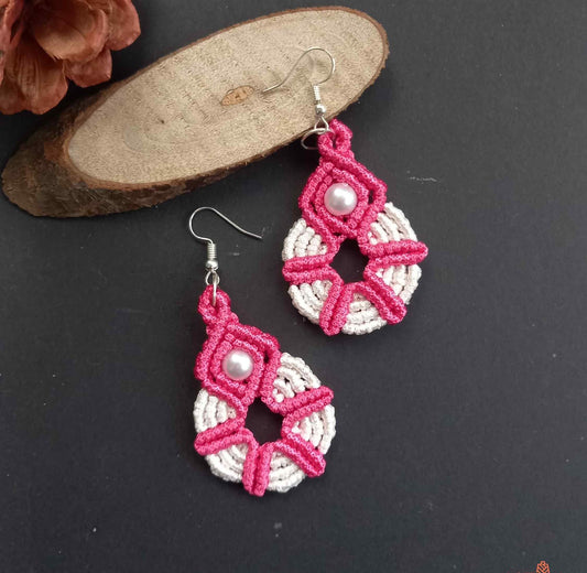 Chakra macramé dangler earrings