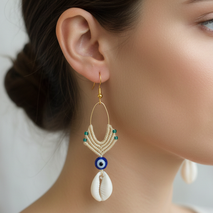Drishti cowrie shell earrings