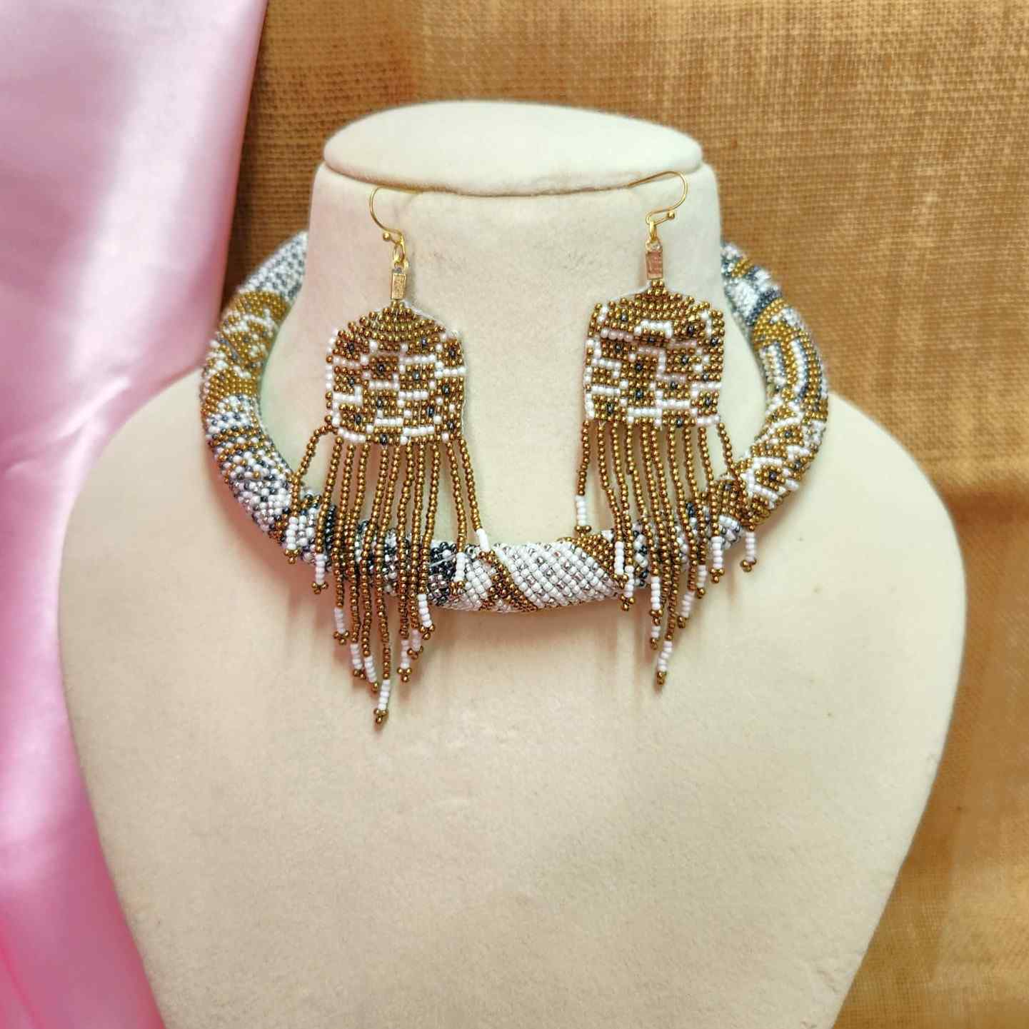 bead jewellery dog collar necklace set rope necklace partywear formal occasion