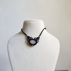 quartz stone necklace office wear necklace small necklace delicate jewellery black necklace quartz