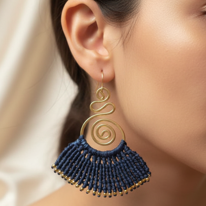 Sarpini navy blue earrings