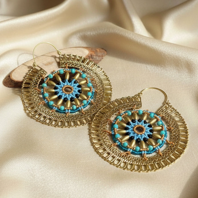 Order 3999 Aparna brass macrame earrings – The Yarn Artisan Store