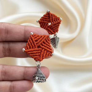 Jhumkavati rust macrame jhumki earrings