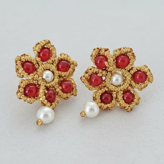 Jodha floral macrame earrings