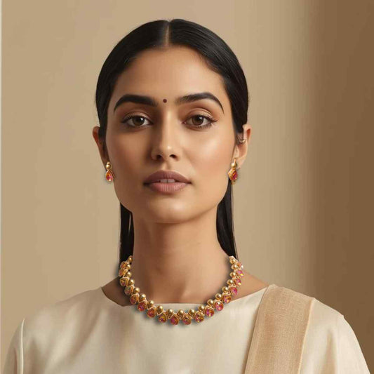 necklace stone jewellery party wedding necklace formal wear macrame necklace set pink gold necklace