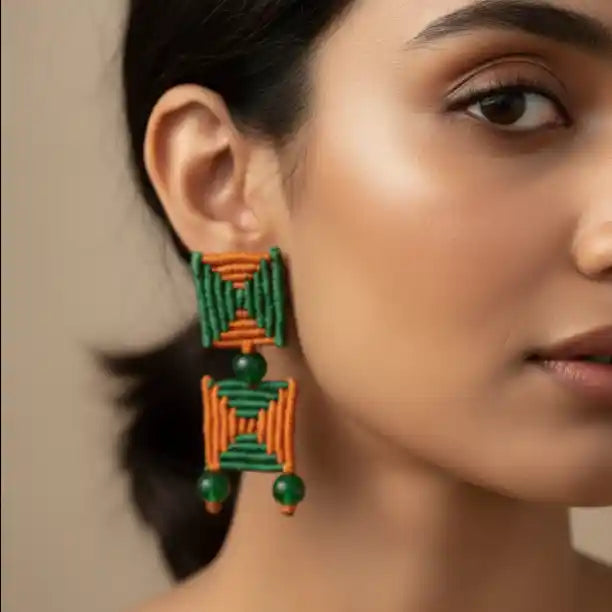 Mukkona macrame stud earrings