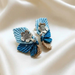 Paathra blue macrame earrings
