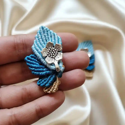 Paathra blue macrame earrings