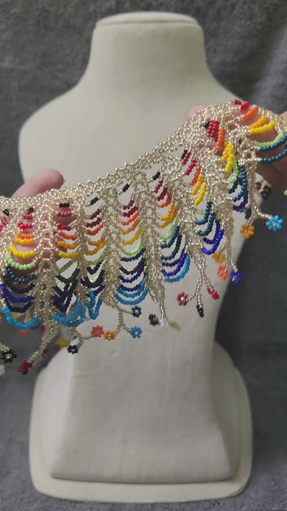 Nika rainbow bead necklace set