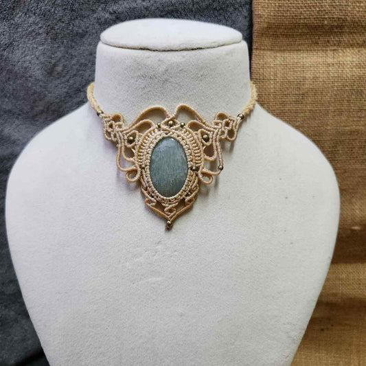 macrame necklace office wear necklace for work small statement necklace jade stone necklace bead necklace casual wear necklace for kurti saree