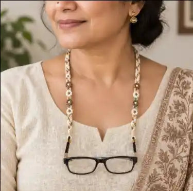 Saritha brown macrame spectacle chain