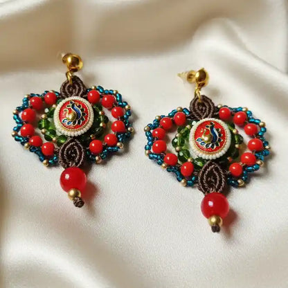 Shikkin macrame stud earrings