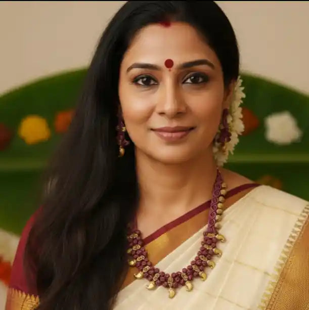 Shravani gold macrame necklace set
