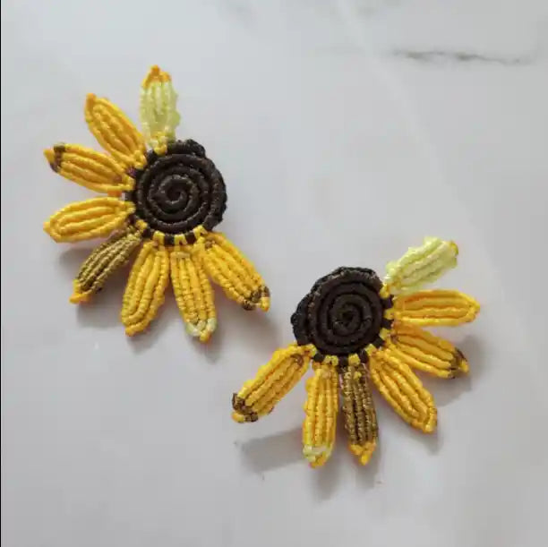 Suryam macrame stud earrings