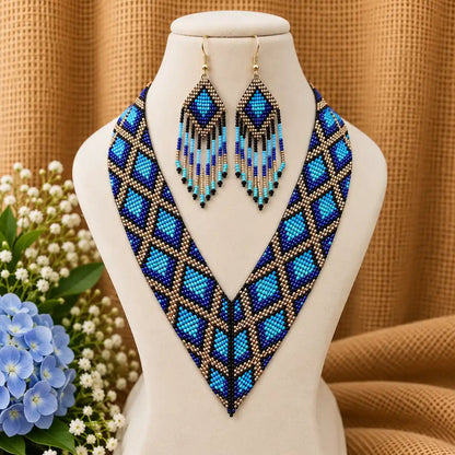 Vritika bead loom necklace set